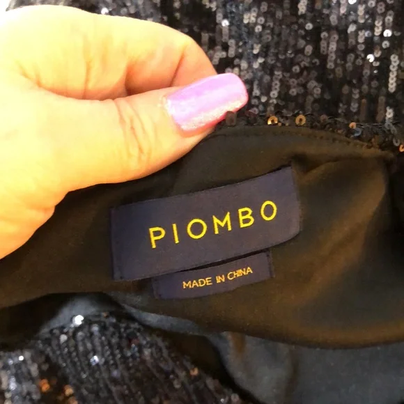 NEW Piombo Black Sequent Dress - Picture 7 of 10